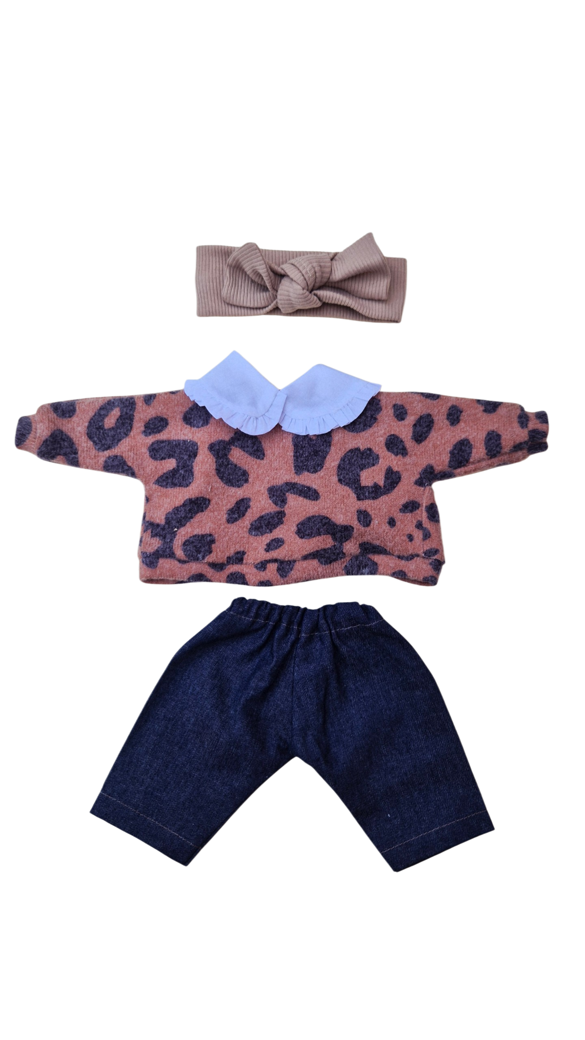 ROMY - SWEAT LAINAGE AVEC COL + PANTALON + BANDEAU BEIGE