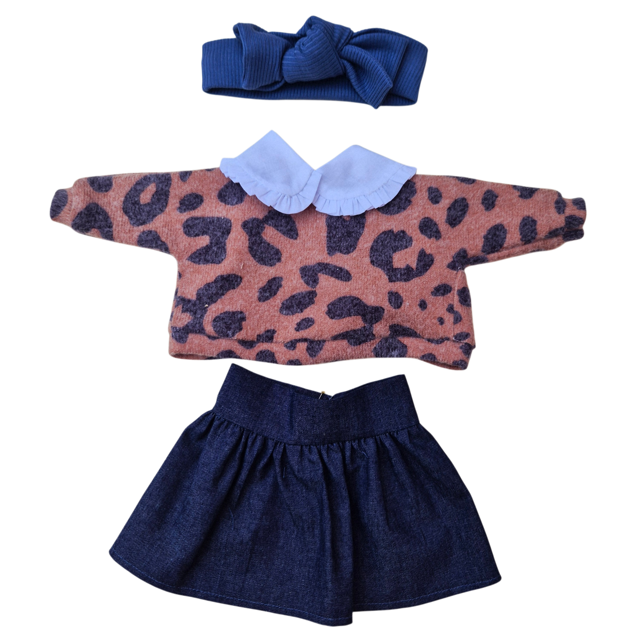 ROMY - SWEAT LAINAGE AVEC COL + JUPE + BANDEAU BLEU