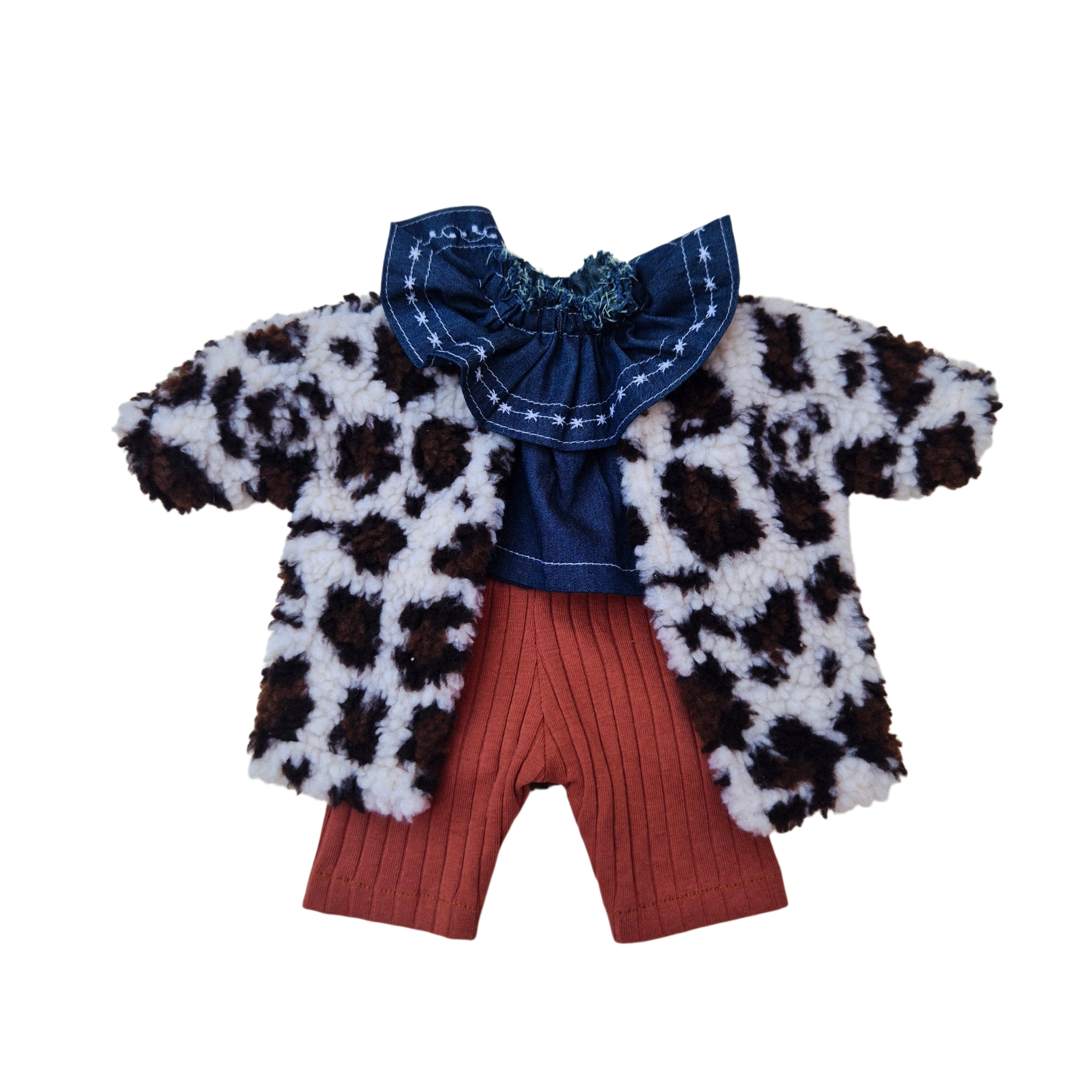 LOU - ENSEMBLE MANTEAU 3 PIECES CHEMISE COL FROUFROU