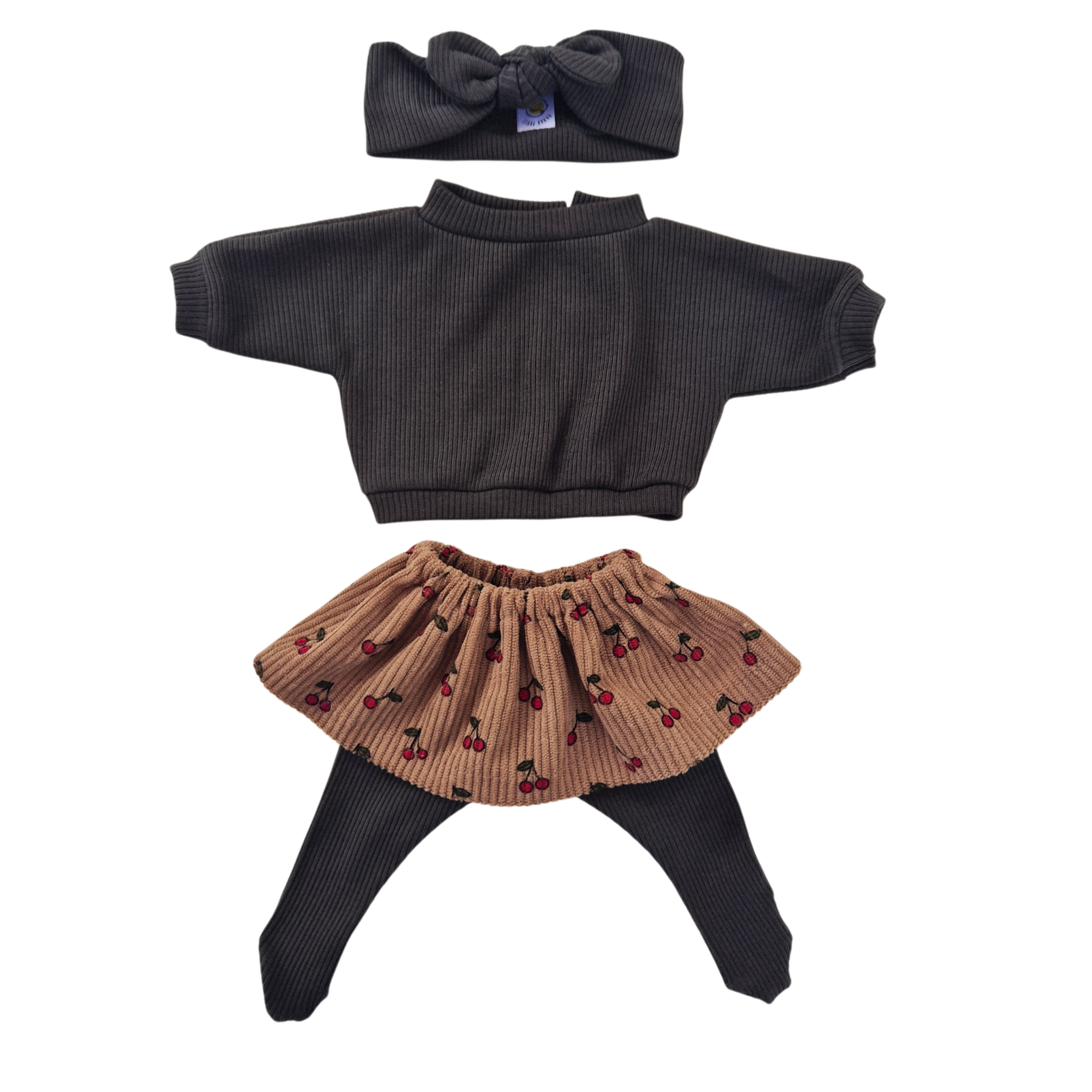 CERISE - jupe et sweat + bandeau + collant