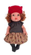 CERISE - jupe et tee-shirt + collant + bonnet laine rouge