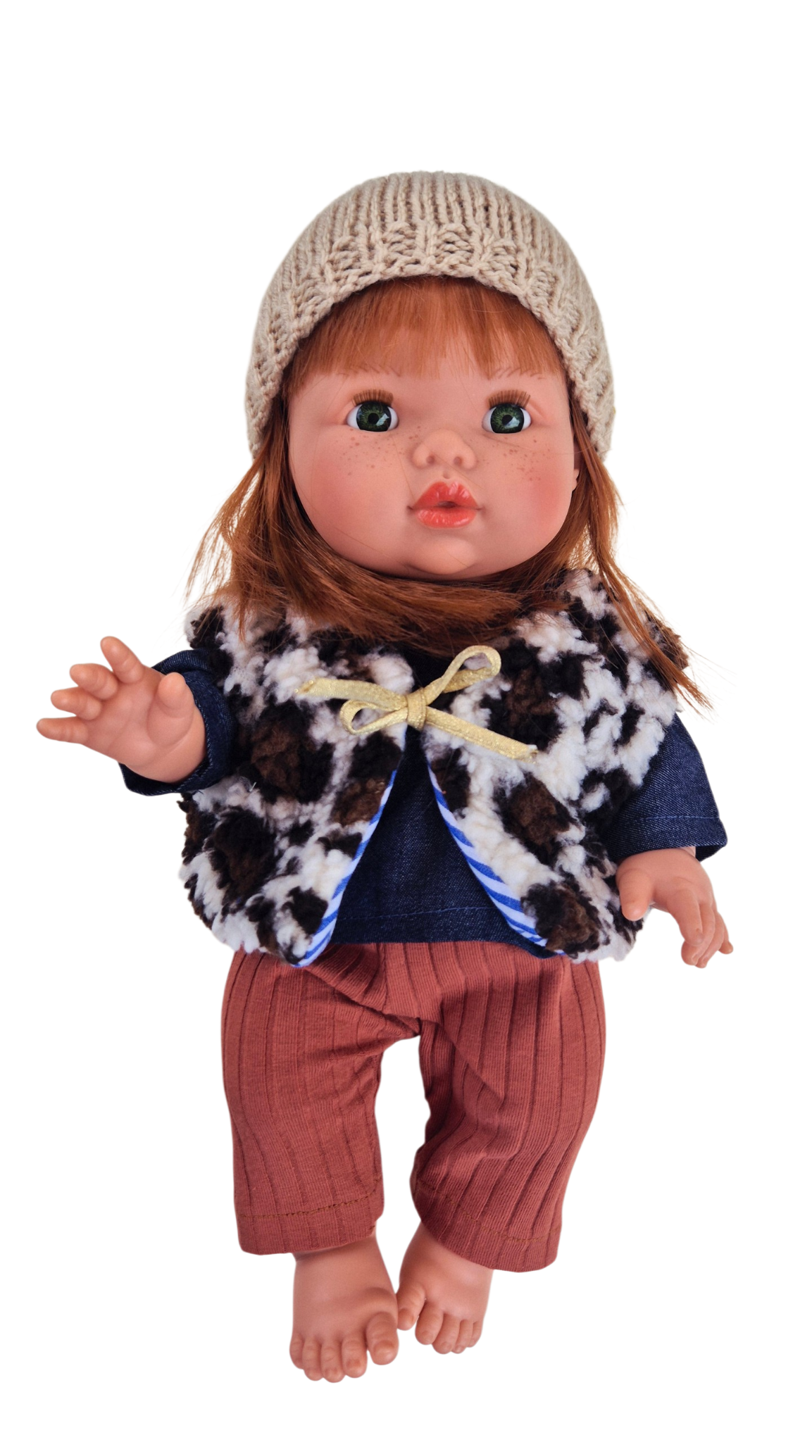 LOU - ENSEMBLE GILET 4 PIECES CHEMISE BRODEE