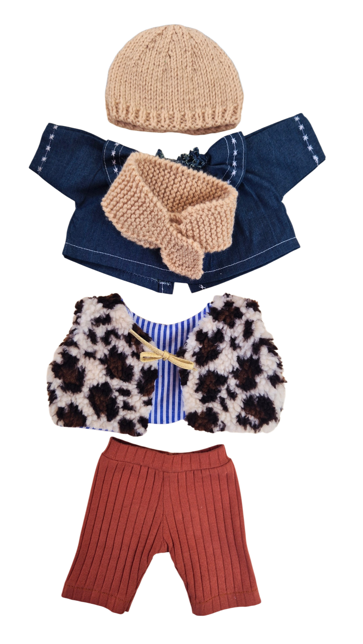 LOU - ENSEMBLE GILET 5 PIECES CHEMISE COL FROUFROU