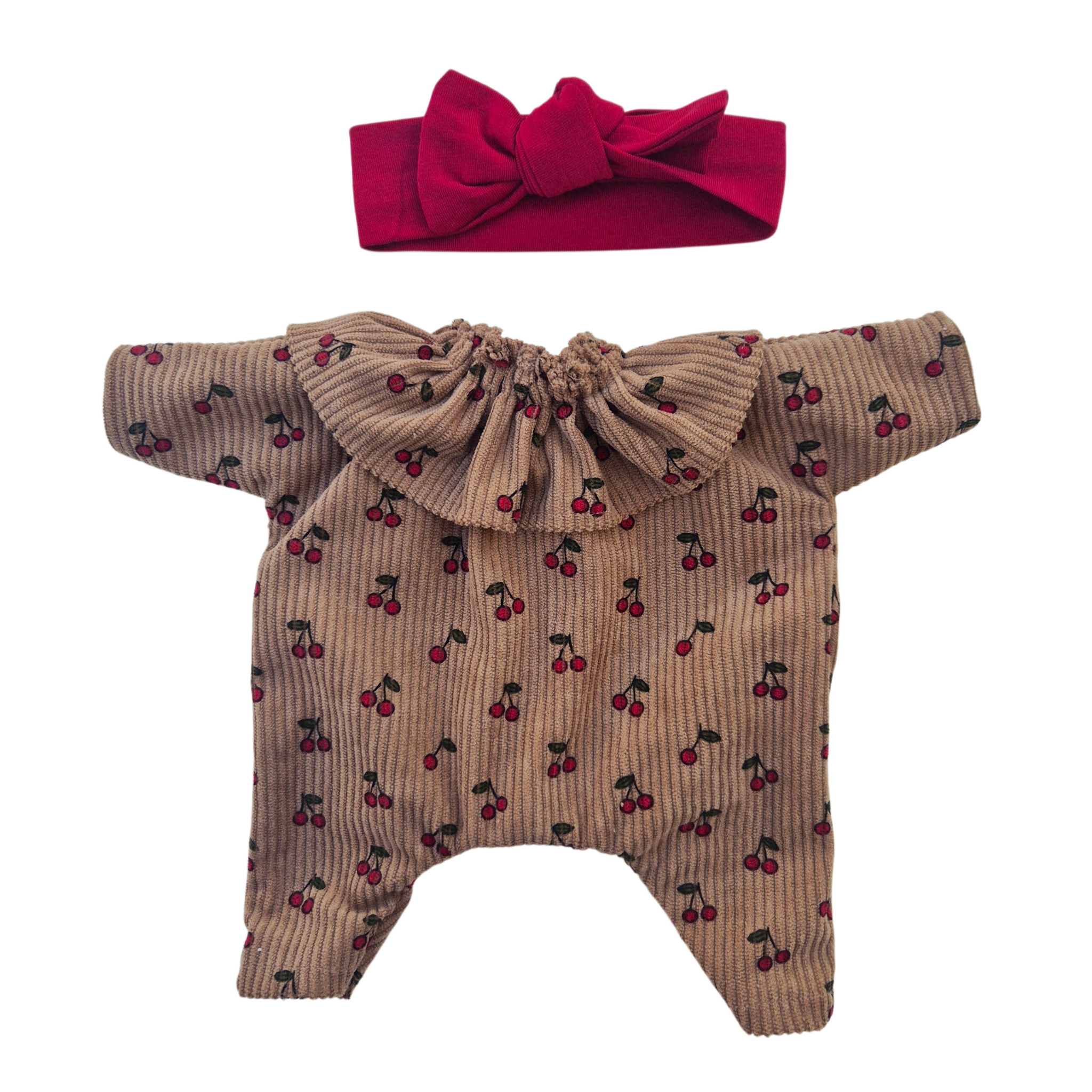 CERISE - combi pierrot manches longues bandeau rouge