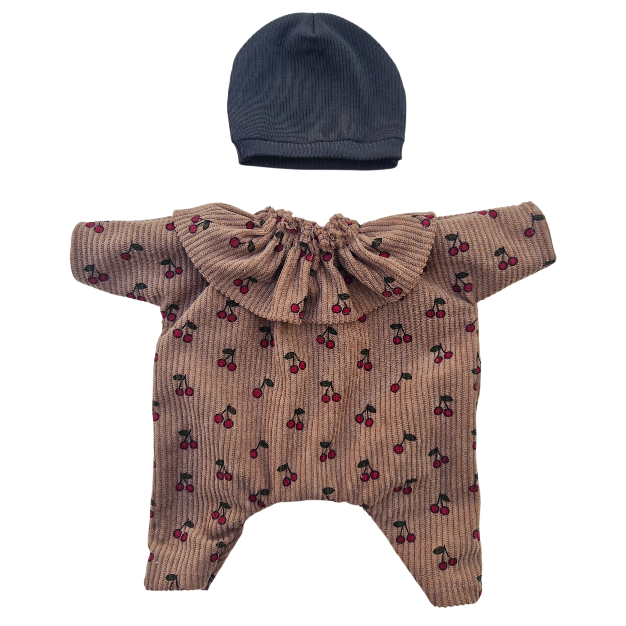 CERISE - combi pierrot manches longues bonnet jersey vert