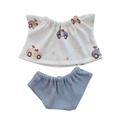 LUCIEN -  CULOTTE BLEUE + TEE-SHIRT