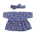 JUSTINE - robe liberty bleu + bandeau assorti
