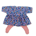 JUSTINE - robe liberty bleu + collant rose