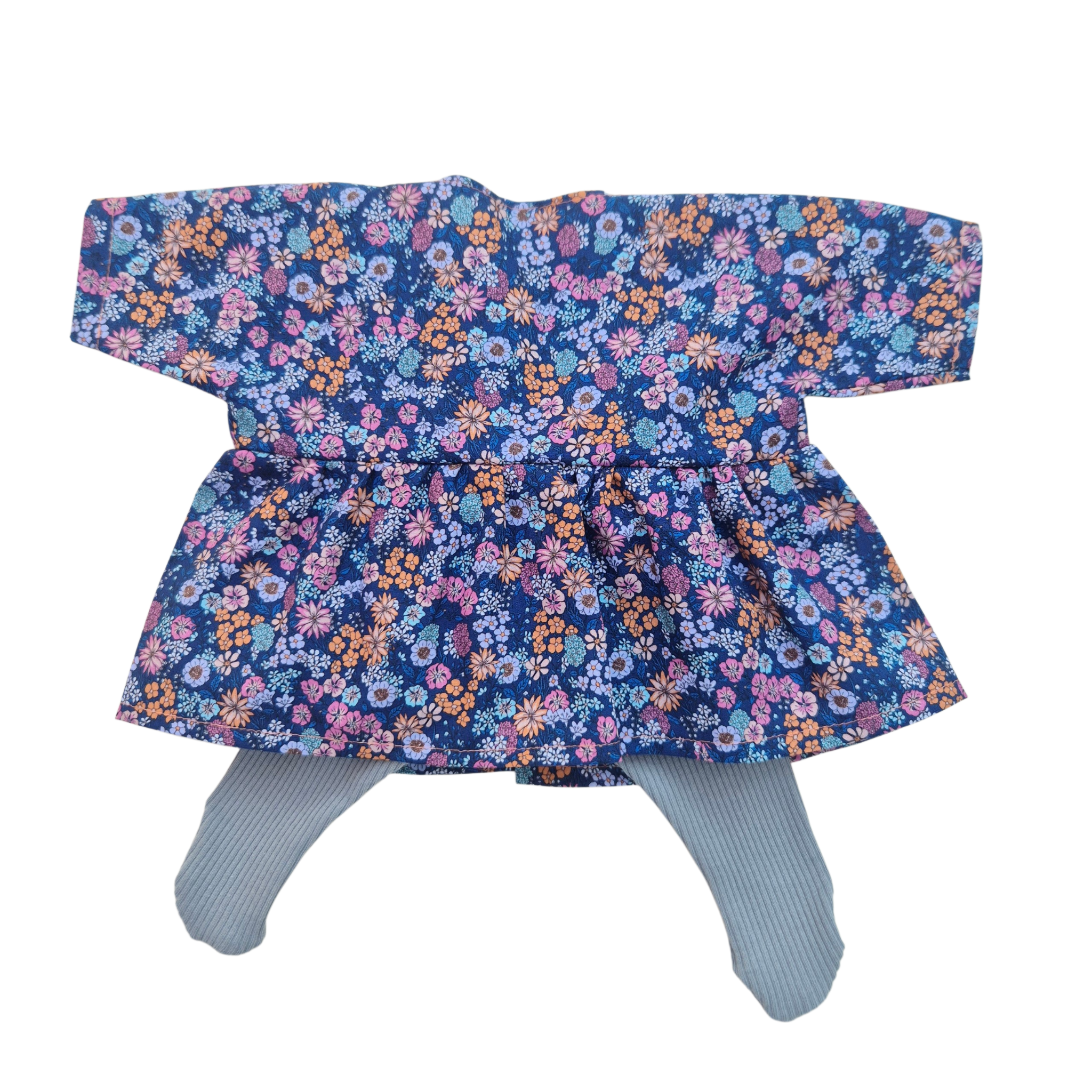 JUSTINE - robe liberty bleu + collant bleu