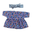 JUSTINE - robe liberty bleu + bandeau bleu