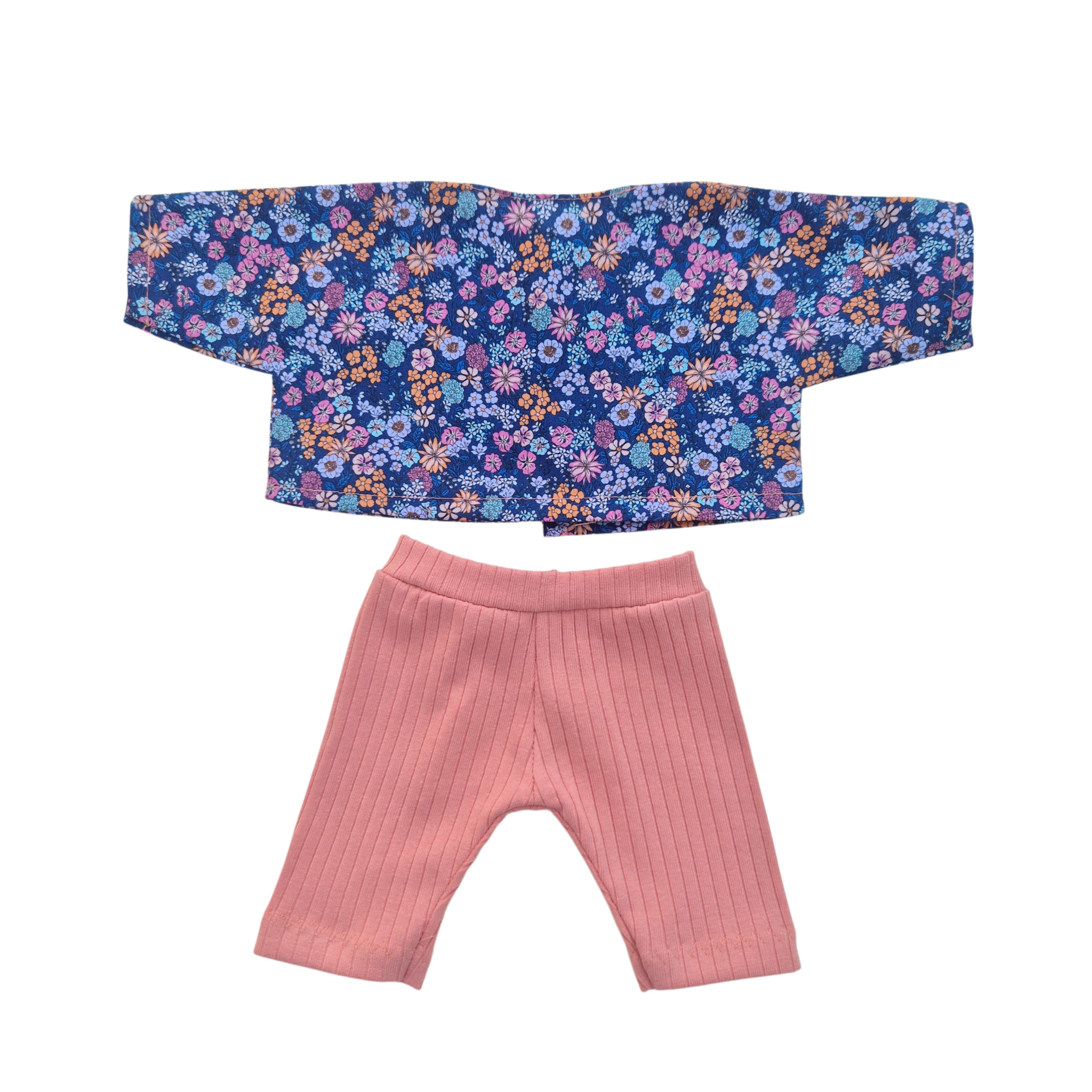 JUSTINE - Chemise liberty bleu + pantalon rose