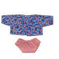 JUSTINE - Chemise liberty bleu + culotte rose