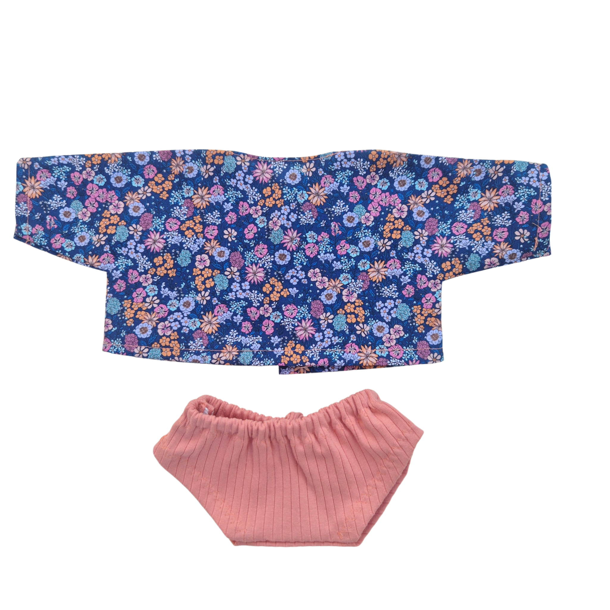 JUSTINE - Chemise liberty bleu + culotte rose
