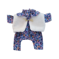 JUSTINE - Combinaison Pierrot liberty bleu + gilet