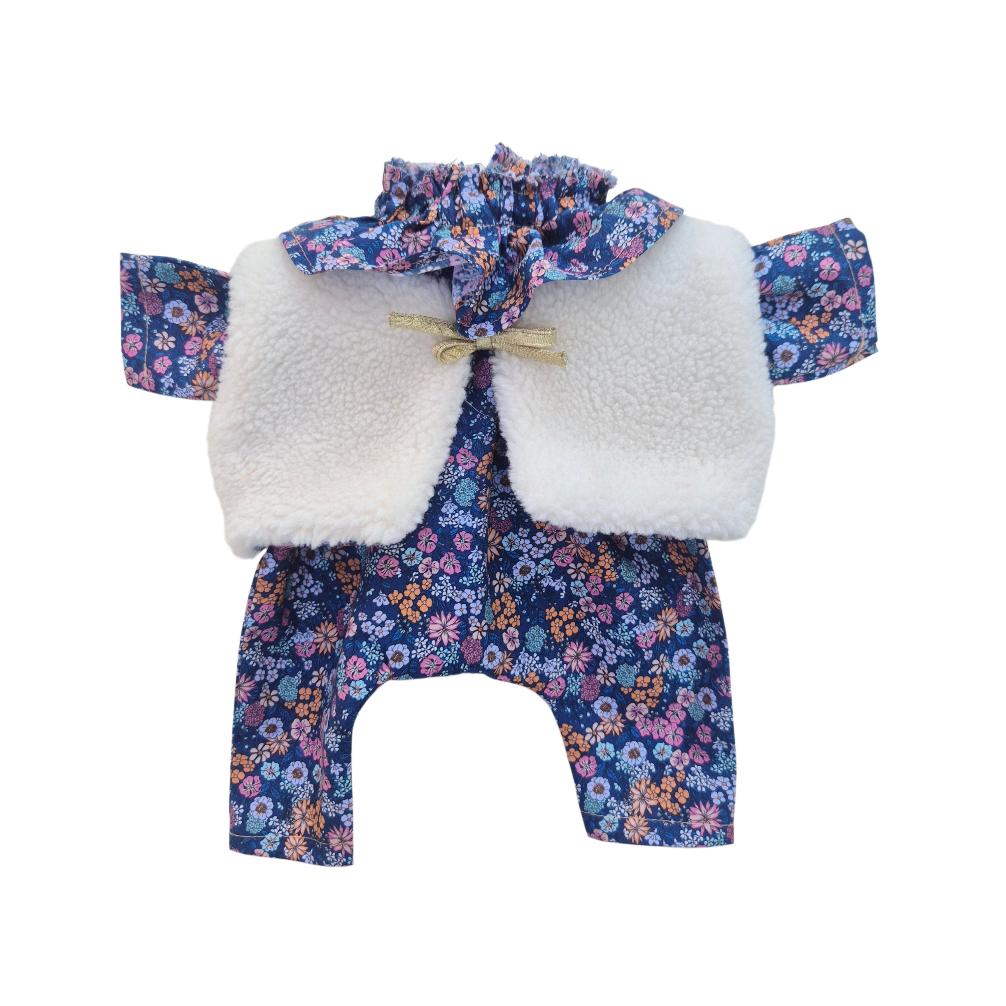 JUSTINE - Combinaison Pierrot liberty bleu + gilet