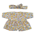 JUSTINE - robe liberty jaune + bandeau assorti