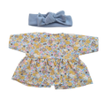 JUSTINE - robe liberty jaune + bandeau bleu