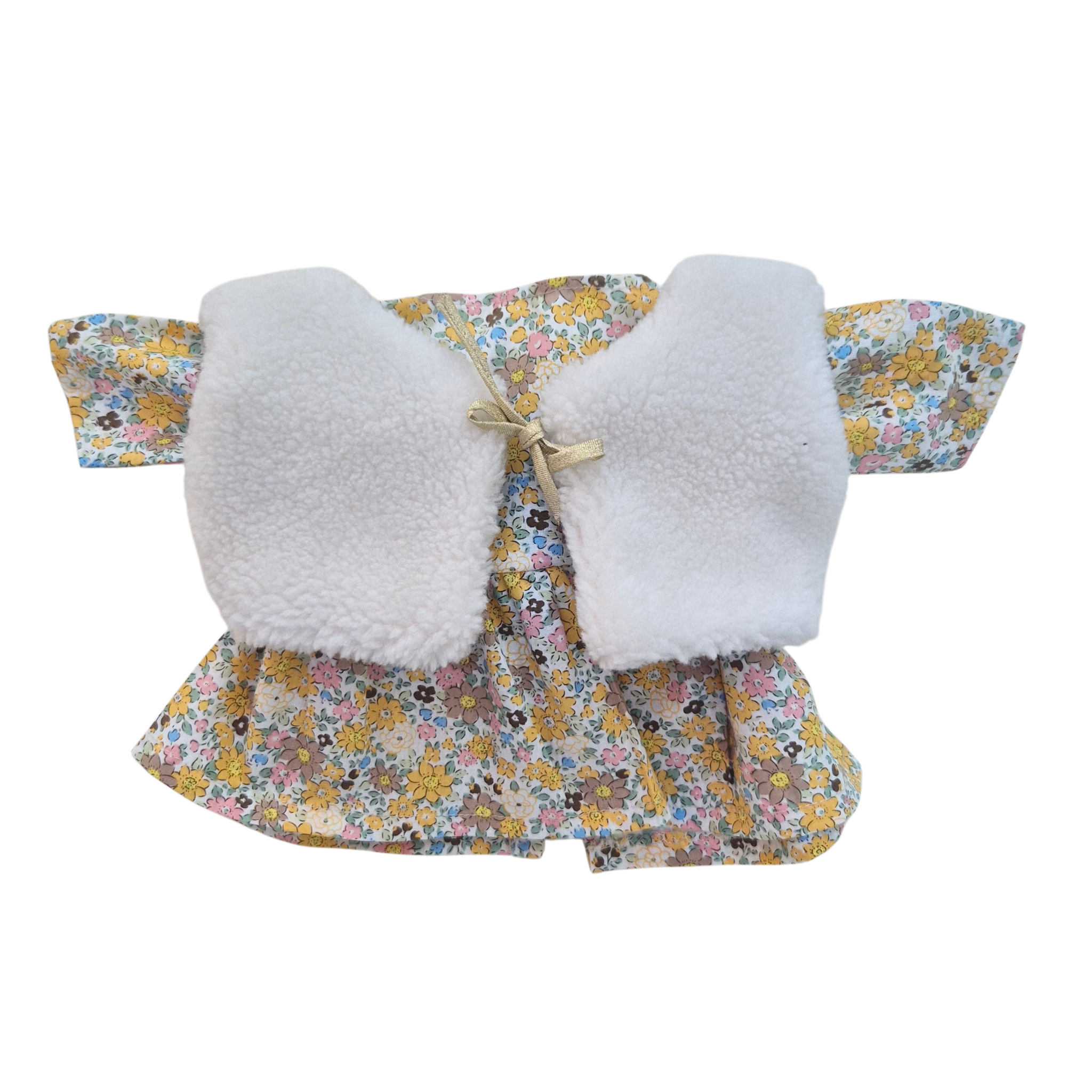JUSTINE - robe liberty jaune + gilet