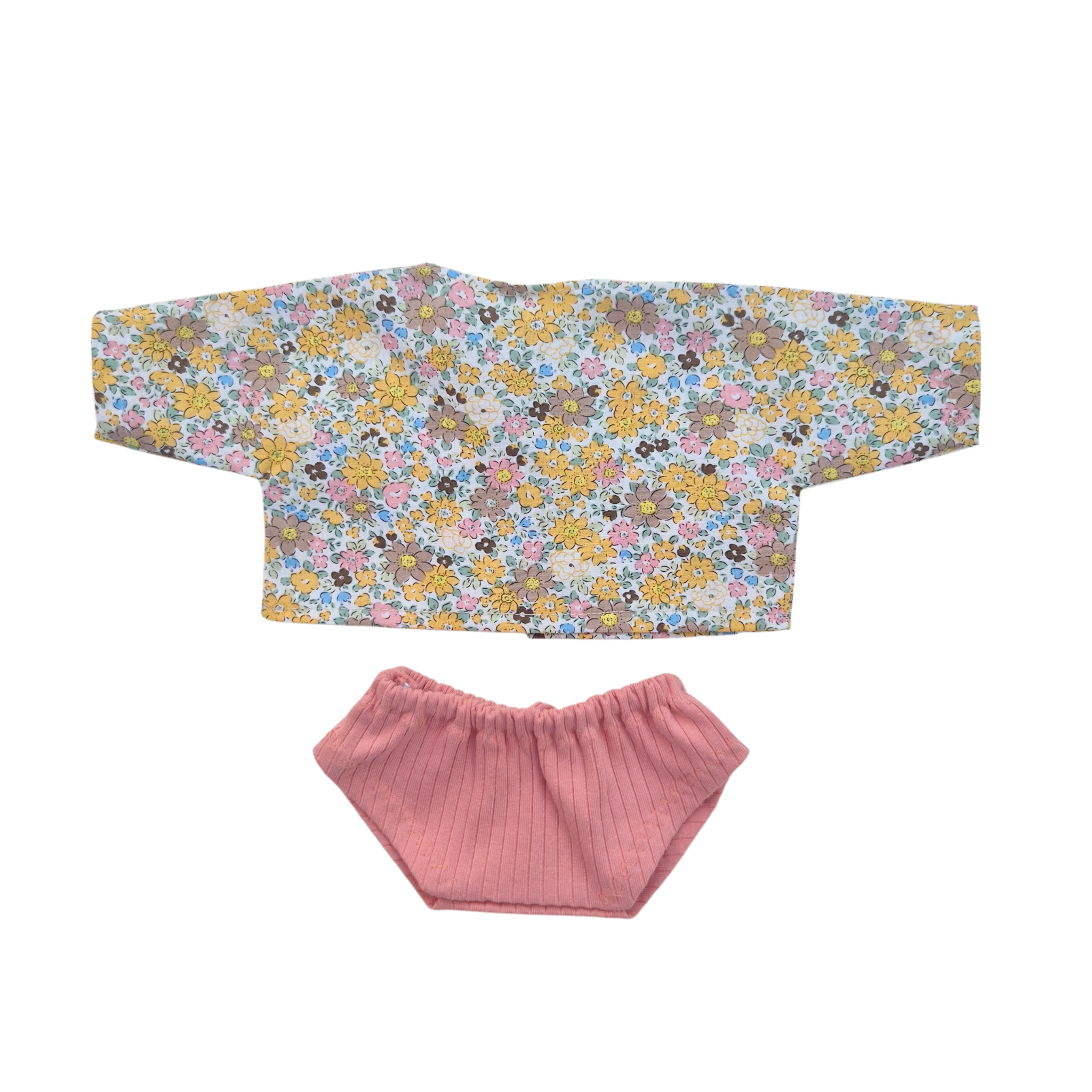 JUSTINE - Chemise liberty jaune + culotte bleu