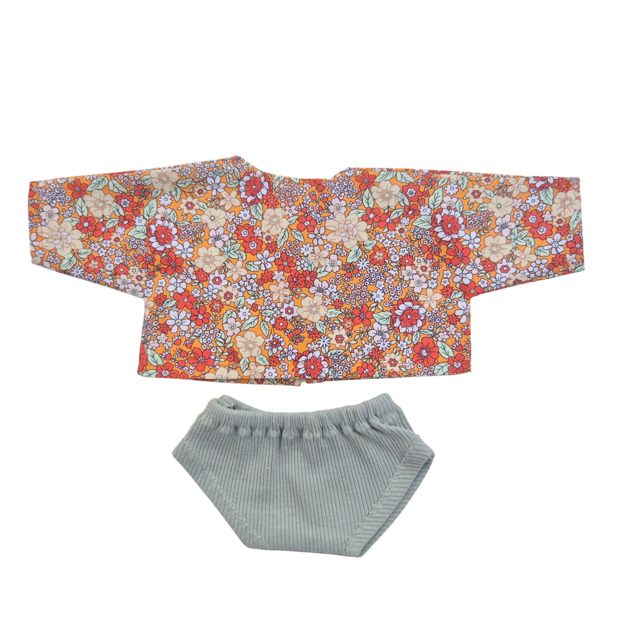 JUSTINE - chemise liberty rouge + culotte vert