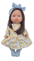 JUSTINE - robe liberty jaune + bandeau et collant bleu