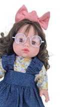 JUSTINE - robe bretelle + chemise liberty jaune + bandeau rose