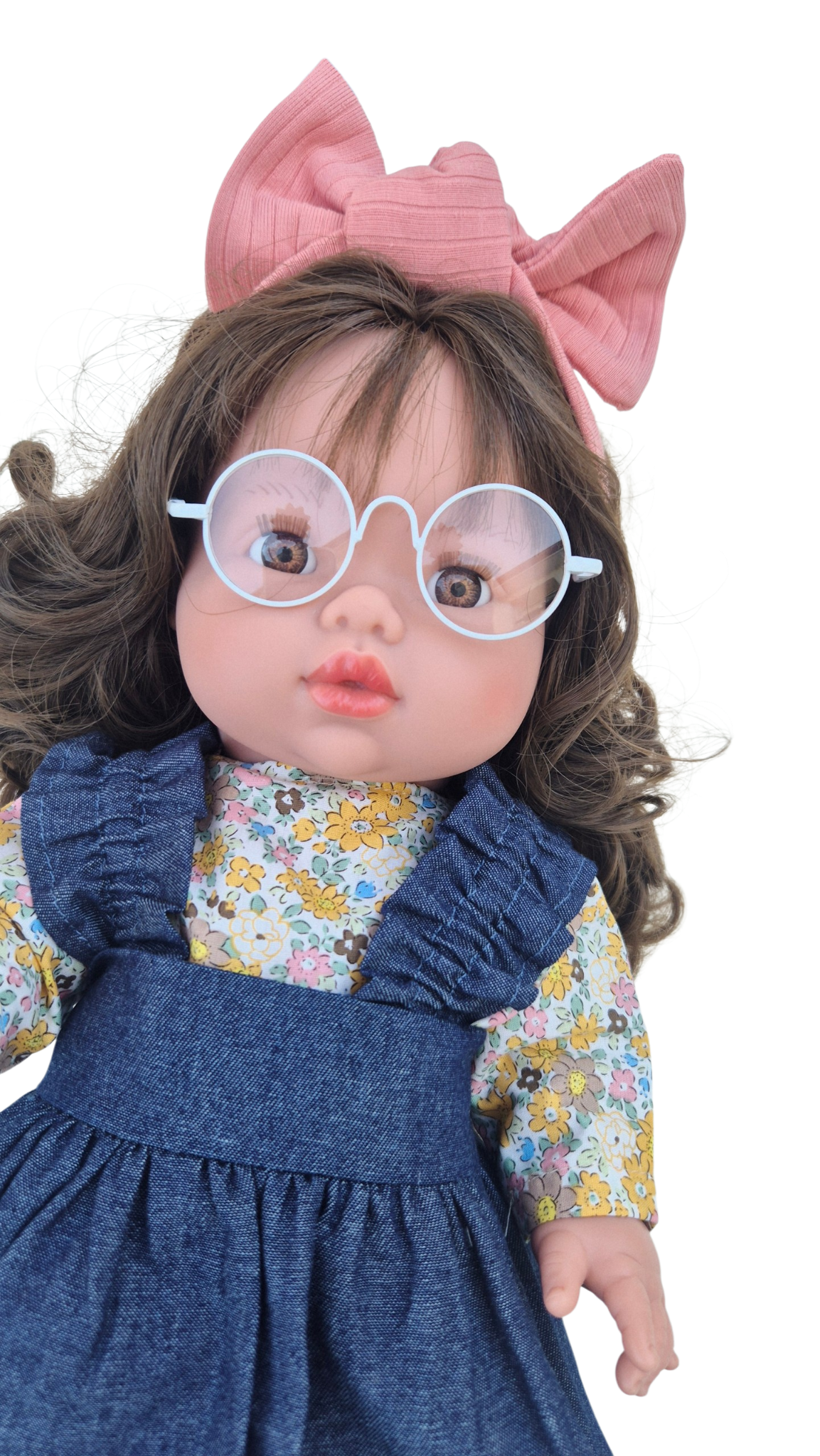 JUSTINE - robe bretelle + chemise liberty jaune + bandeau rose