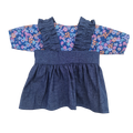 JUSTINE - robe bretelles + chemise liberty bleu