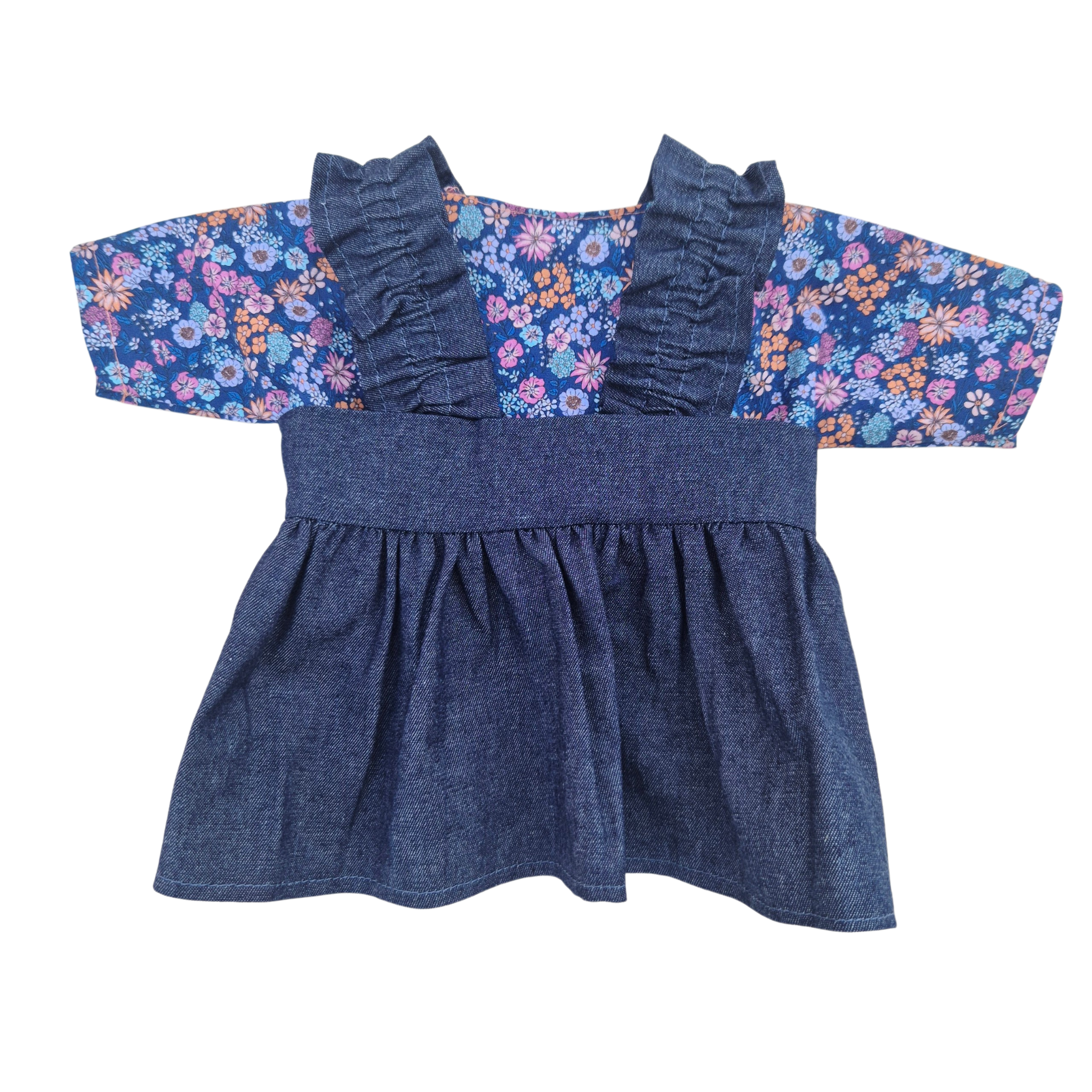JUSTINE - robe bretelles + chemise liberty bleu