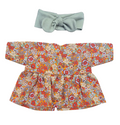 JUSTINE - Robe liberty rouge + bandeau vert