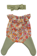 JUSTINE - Barboteuse + collant et bandeau assortis