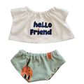 CHARLIE-ENSEMBLE TEE-SHIRT "HELLO FRIEND" + CULOTTE CAROTTE